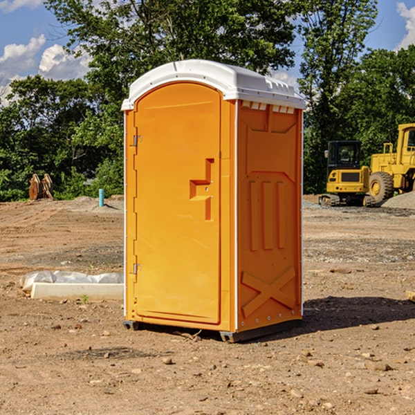 how often are the portable restrooms cleaned and serviced during a rental period in Spaulding CA